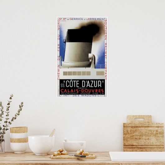 SS Côte d'Azur  Ship Advertisement Poster (Keuken)