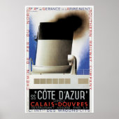 SS Côte d'Azur Ship Advertisement Poster (Voorkant)