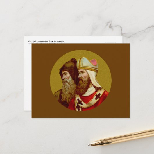 SS. Cyril & Methodius (M 001) Horizontaal Briefkaa Briefkaart (Voorkant / Achterkant in situ)