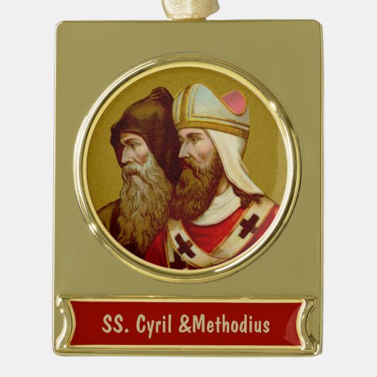 SS. Cyril & Methodius (M 001) Verguld Banner Ornament (Voorkant)