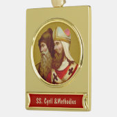 SS. Cyril & Methodius (M 001) Verguld Banner Ornament (Links)