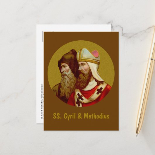 SS. Cyril & Methodius (M 001) Verticaal Briefkaart (Voorkant / Achterkant in situ)