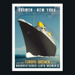 SS Europa Art Deco Travel Poster<br><div class="desc">Dit artikel brengt hulde aan de Art Deco-achtige advertenties die in de jaren dertig door oceaanlijnen werden gebruikt. Met de Nord Lloyd-lijners Europa en Bremen wordt in dit stuk een eerbetoon gebracht aan twee lijnvaartmaatschappijen die de geschiedenis van niet alleen maritieme vormgeving vormden, maar ook in het succes van de...</div>