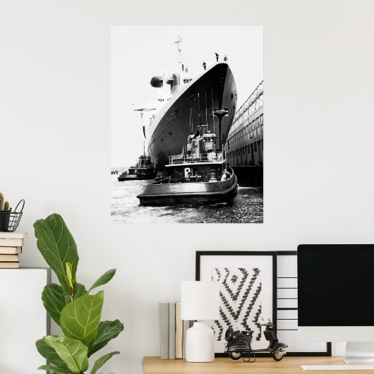 SS Frankrijk in Boston Poster (Thuiskantoor)