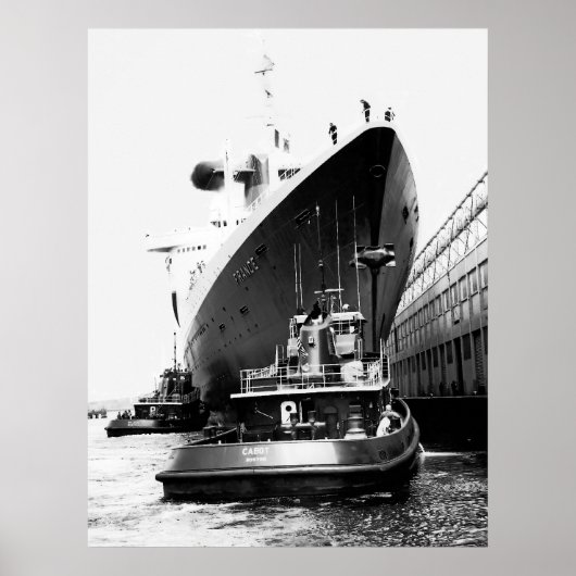 SS Frankrijk in Boston Poster (Voorkant)
