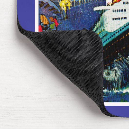 ss Frankrijk met Eiffeltoren en Vrijheidsbeeld Muismat (Hoek)