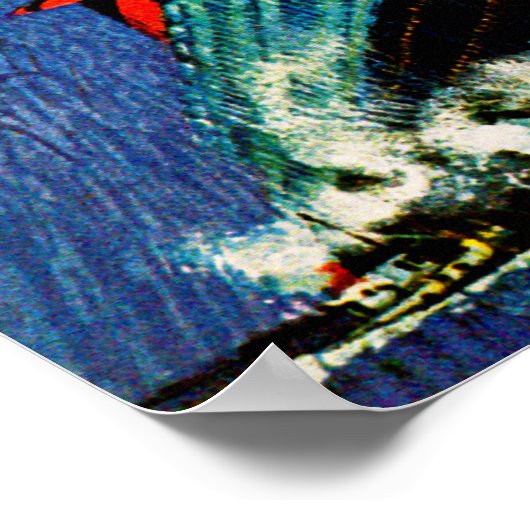 ss Frankrijk met Eiffeltoren en Vrijheidsbeeld Poster (Hoek)