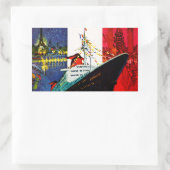 ss Frankrijk met Eiffeltoren en Vrijheidsbeeld Rechthoekige Sticker (Tas)