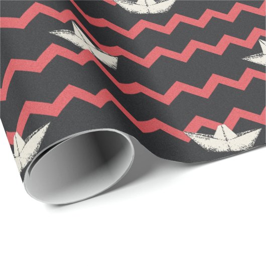 SS Georgie Boat Chevron Pattern Cadeaupapier (Rol Hoek)