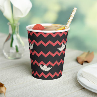 SS Georgie Boat Chevron Pattern Papieren Bekers