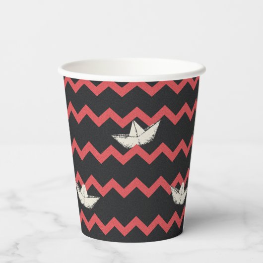 SS Georgie Boat Chevron Pattern Papieren Bekers (Achterkant)