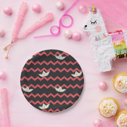 SS Georgie Boat Chevron Pattern Papieren Bordje (Feest)