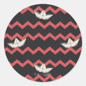 SS Georgie Boat Chevron Pattern Ronde Sticker (Voorkant)