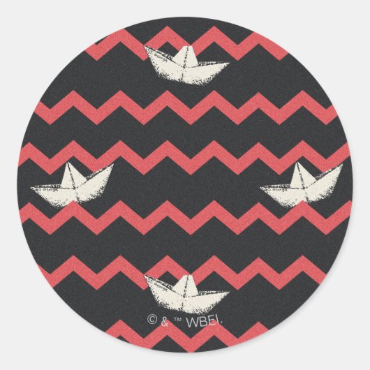 SS Georgie Boat Chevron Pattern Ronde Sticker (Voorkant)