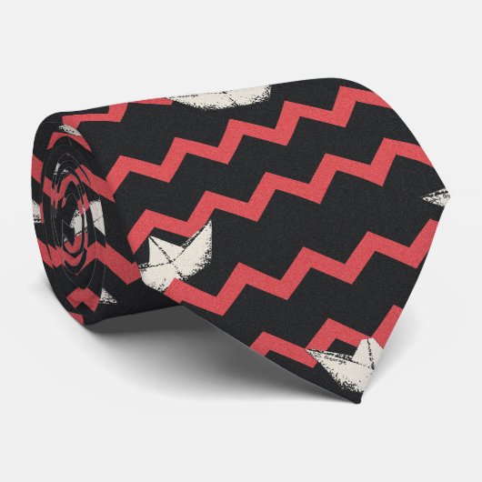SS Georgie Boat Chevron Pattern Stropdas (Opgerold)