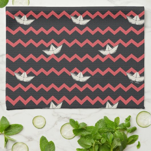 SS Georgie Boat Chevron Pattern Theedoek (Gevouwen)