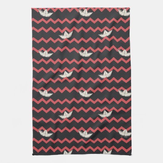 SS Georgie Boat Chevron Pattern Theedoek (Verticaal)