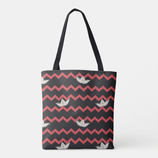 SS Georgie Boat Chevron Pattern Tote Bag (Achterkant)
