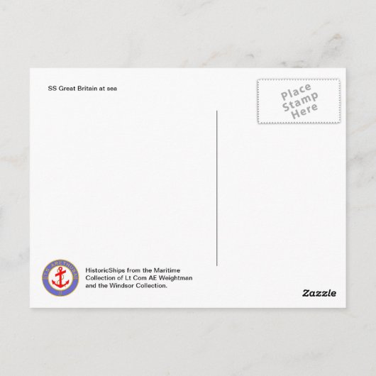 SS Groot-Brittannië in zee Briefkaart (Achterkant)
