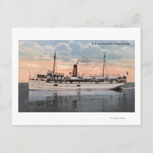 SS Indianapolis Steamer Uitzicht Briefkaart