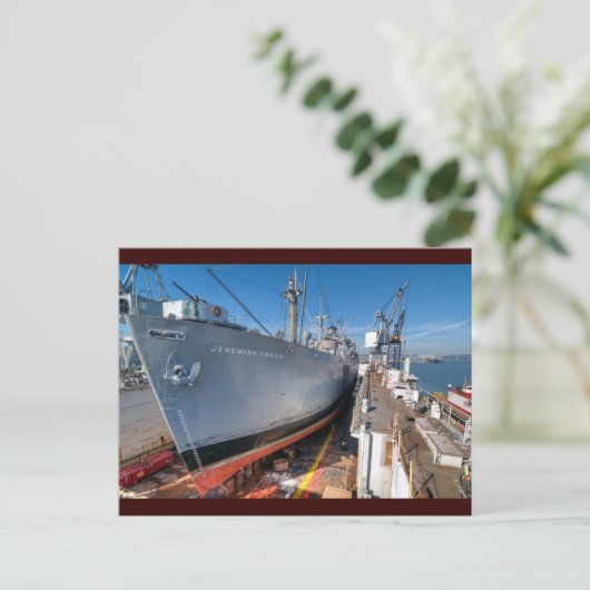 SS Jeremiah O'Brien Liberty Ship at Dry Dock Briefkaart (Staand voorkant)