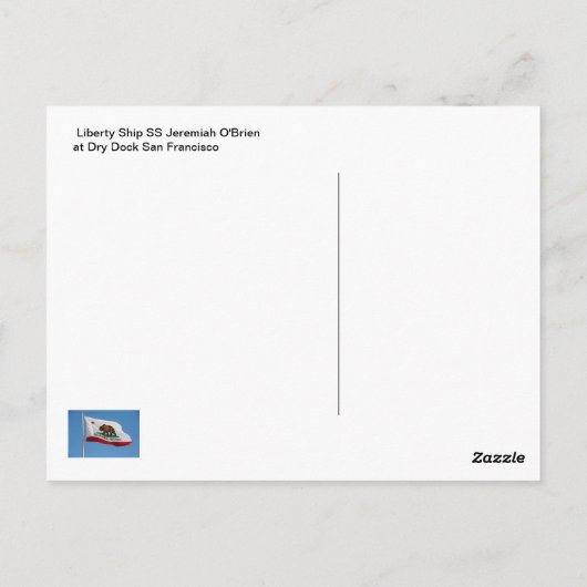 SS Jeremiah O'Brien Liberty Ship at Dry Dock Briefkaart (Achterkant)