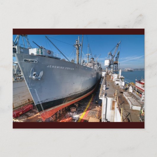SS Jeremiah O'Brien Liberty Ship at Dry Dock Briefkaart (Voorkant)