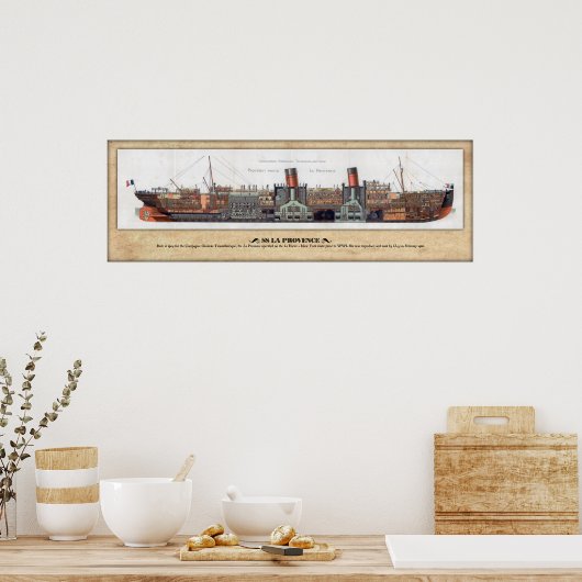 SS La Provence Cutaway/Inboard Profile Poster (Keuken)
