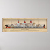SS Leviathan Inboard Profile/Cutaway Poster (Voorkant)