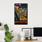 SS Leviathan Top Decks Poster (Thuiskantoor)