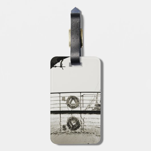 SS Luxury Liner Cruise Ship 1930 Deck Bagagelabel (Achterkant verticaal)