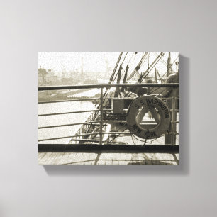 SS Luxury Liner Cruise Ship 1930 Deck Canvas Afdruk