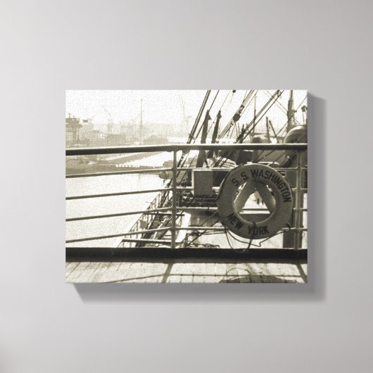 SS Luxury Liner Cruise Ship 1930 Deck Canvas Afdruk (Voorkant)