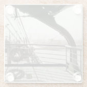 SS Luxury Liner Cruise Ship 1930 Deck Glazen Onderzetter (Achterkant)