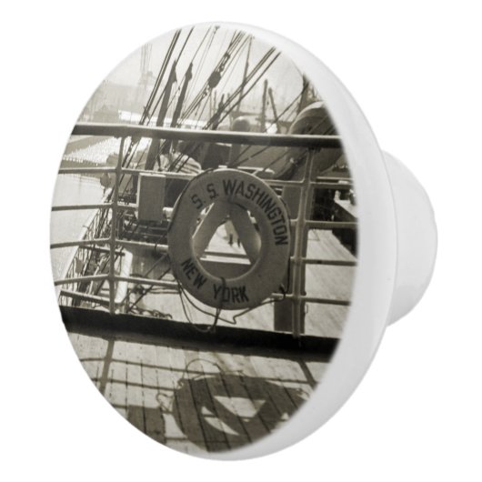 SS Luxury Liner Cruise Ship 1930 Deck Keramische Knop (Rechts)