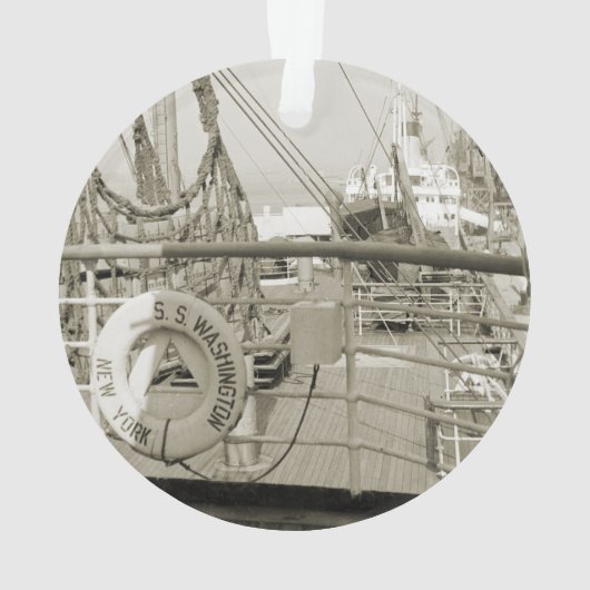 SS Luxury Liner Cruise Ship 1930 Deck Ornament (achterkant)