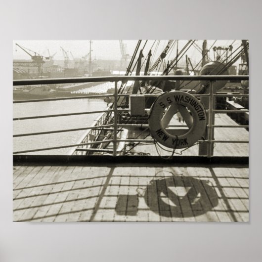 SS Luxury Liner Cruise Ship 1930 Deck Poster (Voorkant)