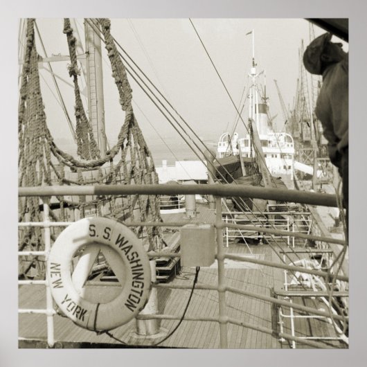 SS Luxury Liner Cruise Ship 1930 Deck Poster (Voorkant)