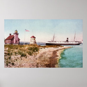 SS Manitou in Harbor Point, Michigan Poster