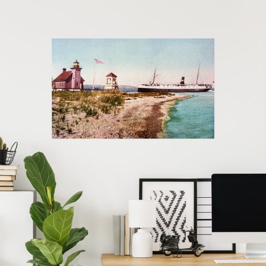 SS Manitou in Harbor Point, Michigan Poster (Thuiskantoor)