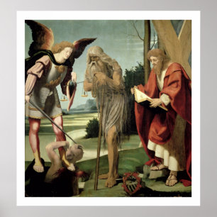 SS. Michael, Andrew en Onuphrius (olie op het pane Poster
