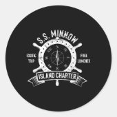 SS Minnow Tour Ronde Sticker (Voorkant)