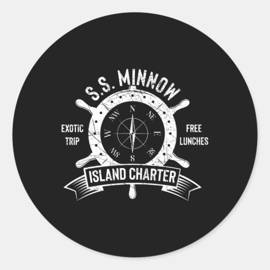 SS Minnow Tour Ronde Sticker (Voorkant)