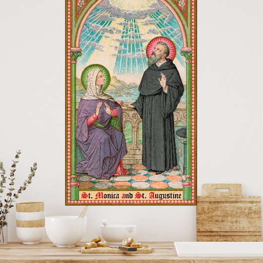 SS. Monica en Augustinus te Ostia (SAU 047) Poster (Keuken)