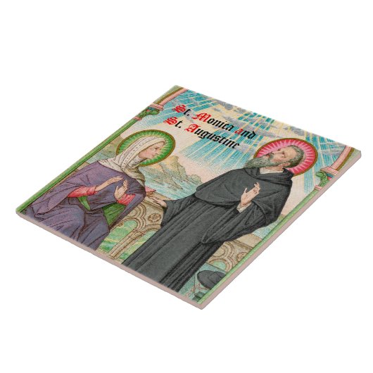 SS. Monica en Augustinus te Ostia (SAU 047) Tegeltje (Zijkant)