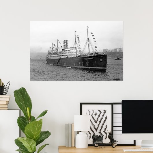 SS Nieuw Amsterdam Poster (Thuiskantoor)