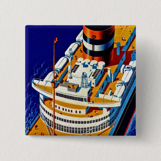 SS Nieuw Amsterdam Vierkante Button 5,1 Cm (Voorkant)