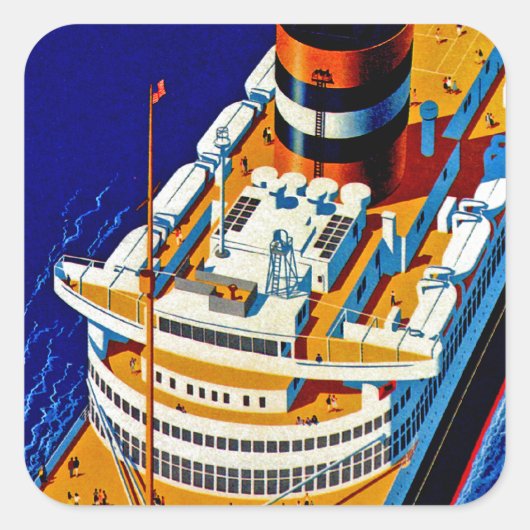 SS Nieuw Amsterdam Vierkante Sticker (Voorkant)