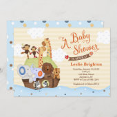 SS Noah / Noah's Ark Baby shower Uitnodiging (Voorkant / Achterkant)