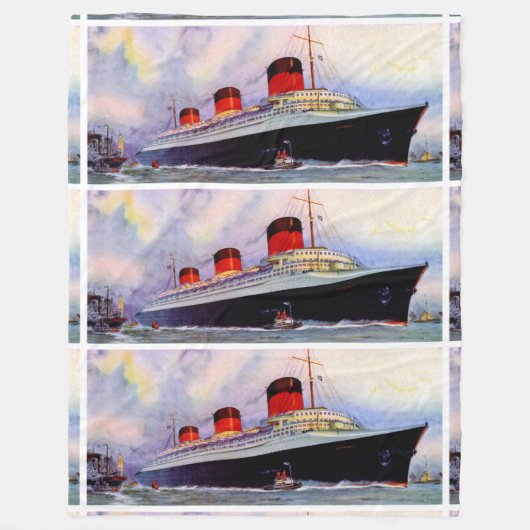 ss Normandie Fleece Deken (Voorkant)